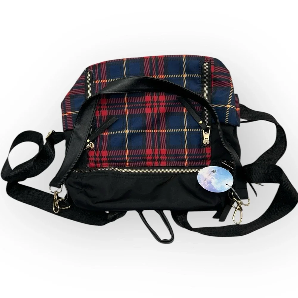 Ella‎ & Elly Tartan Plaid Shoulder Backpack Bag New Scotland Academia Preppy